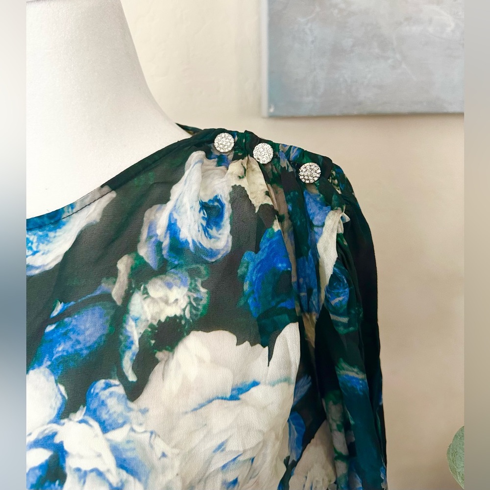 NWT Zara Floral Long Sleeve Mini dress - Picture 3 of 5